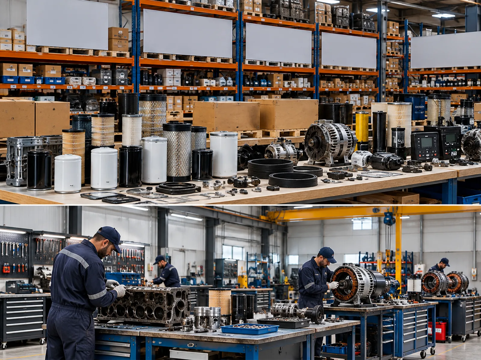 Alemtiaz spare parts stock and engine and generator repair workshop